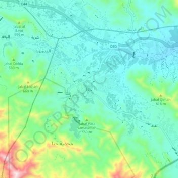 Carte topographique Hatta, altitude, relief