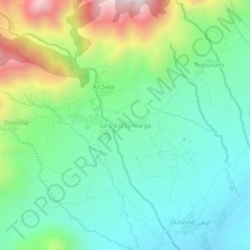 Carte topographique Larb'a-n-Tamtarga, altitude, relief