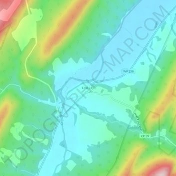 Carte topographique Lost City, altitude, relief