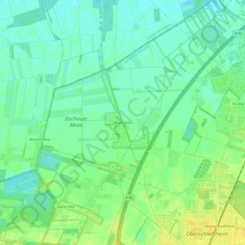 Carte topographique Riedmoos, altitude, relief