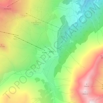Carte topographique Radons, altitude, relief