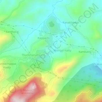 Carte topographique Thummanda, altitude, relief