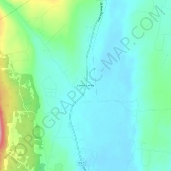 Carte topographique Lawrenceville, altitude, relief