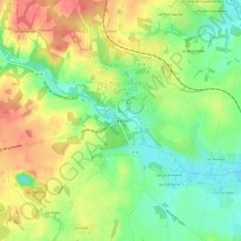 Carte topographique La Nantée, altitude, relief