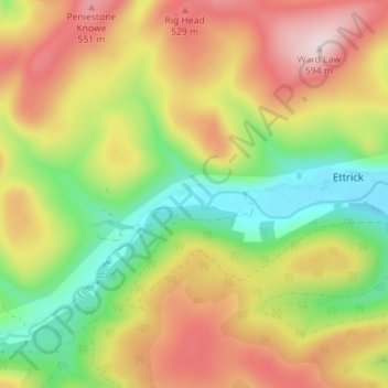 Carte topographique Scabcleuch, altitude, relief