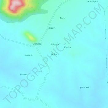 Carte topographique Dubia, altitude, relief