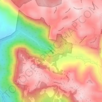 Carte topographique Kondalilla Falls, altitude, relief