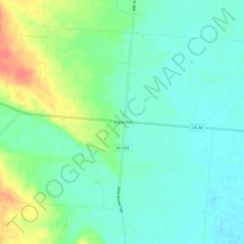 Carte topographique Westville, altitude, relief
