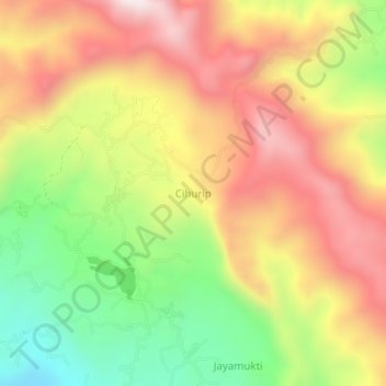 Carte topographique Cihurip, altitude, relief