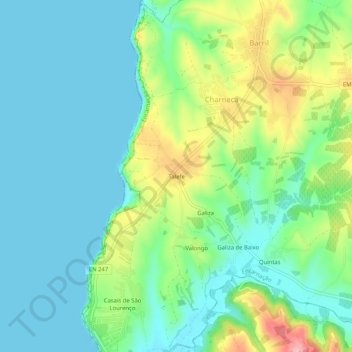 Carte topographique Talefe, altitude, relief
