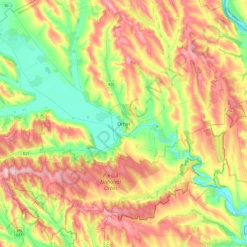Carte topographique Orhei, altitude, relief