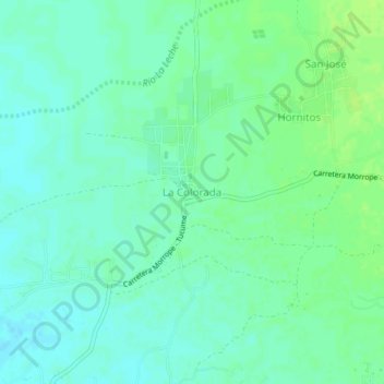 Carte topographique La Colorada, altitude, relief