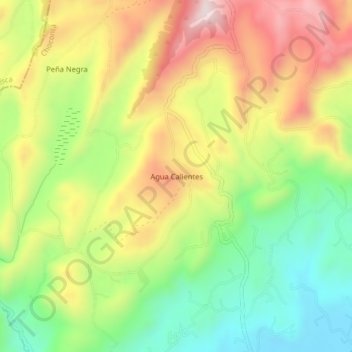 Carte topographique Agua Calientes, altitude, relief