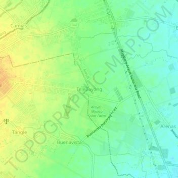 Carte topographique Telepayong, altitude, relief