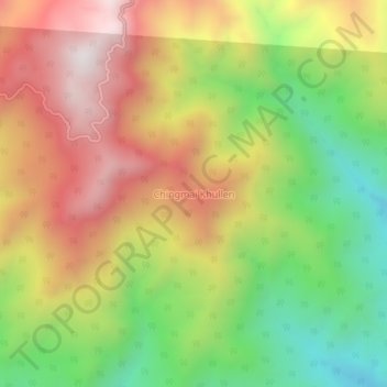 Carte topographique Chingmai Khullen, altitude, relief