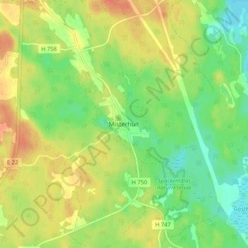Carte topographique Misterhult, altitude, relief