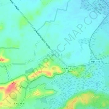 Carte topographique Puente Jula, altitude, relief