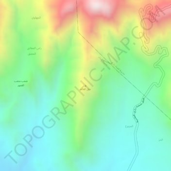 Carte topographique Jabal al Qa'im, altitude, relief