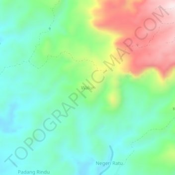 Carte topographique Walur, altitude, relief