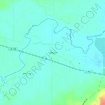 Carte topographique Harkeyville, altitude, relief