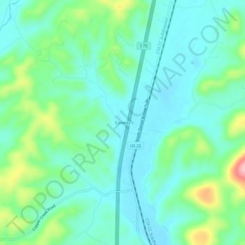 Carte topographique Conway, altitude, relief