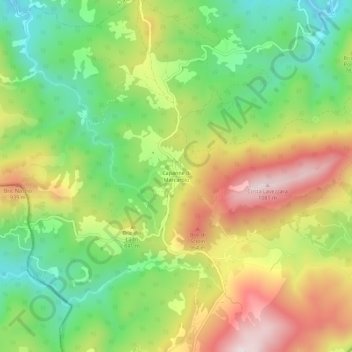 Carte topographique Capanne di Marcarolo, altitude, relief