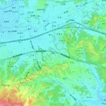 Carte topographique 南郷, altitude, relief