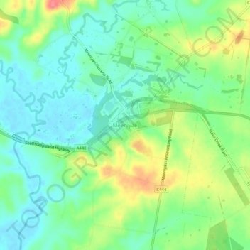 Carte topographique Meeniyan, altitude, relief