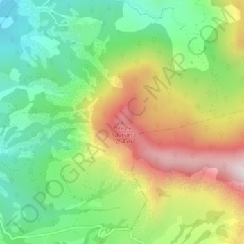 Carte topographique Tête de Boursier, altitude, relief