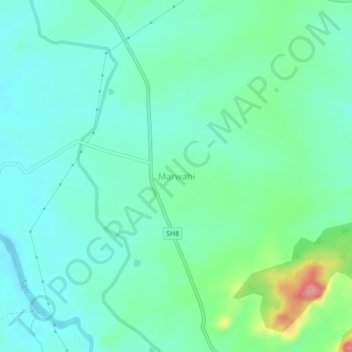 Carte topographique Marwahi, altitude, relief
