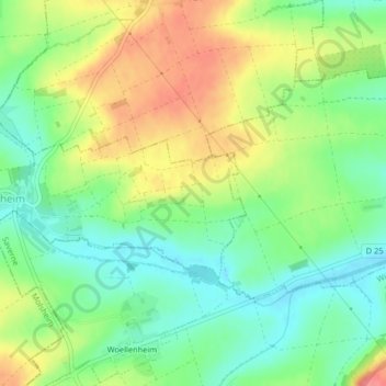Carte topographique Moorenberg, altitude, relief