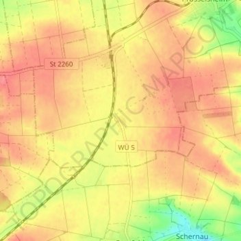 Carte topographique Seligenstadt, altitude, relief