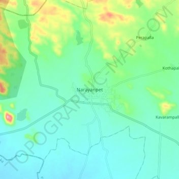 Carte topographique Narayanpet, altitude, relief