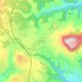 Carte topographique Saint-Germain, altitude, relief