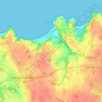 Carte topographique Tannée, altitude, relief