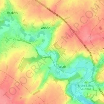 Carte topographique Hosdent, altitude, relief