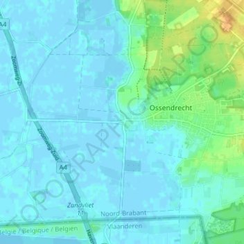Carte topographique Aanwas, altitude, relief