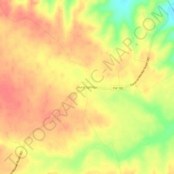 Carte topographique Hurst Springs, altitude, relief