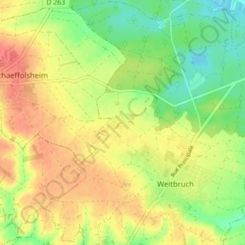Carte topographique Birkwald, altitude, relief