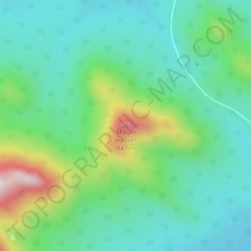 Carte topographique Mount Hassell, altitude, relief