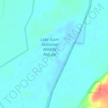 Carte topographique Lake Isom, altitude, relief
