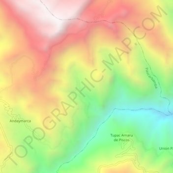 Carte topographique Provincia de Churcampa, altitude, relief