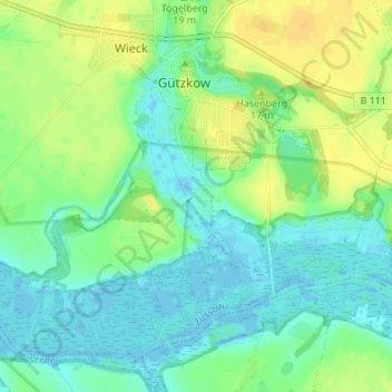 Carte topographique Liebenthal, altitude, relief