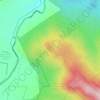 Carte topographique La Paila, altitude, relief