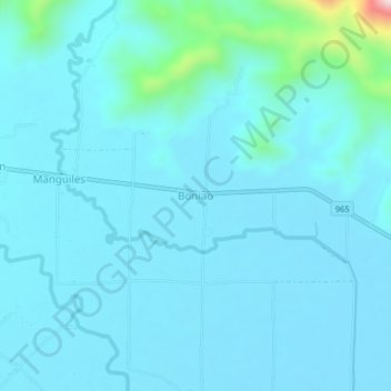 Carte topographique Boniao, altitude, relief