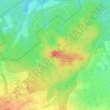 Carte topographique Ebertsberg, altitude, relief