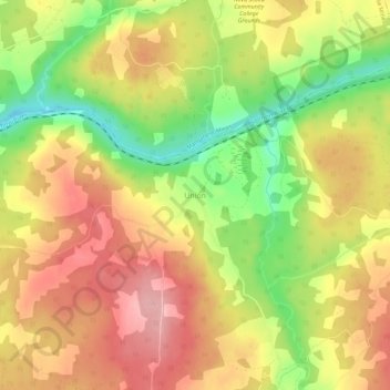 Carte topographique Union, altitude, relief