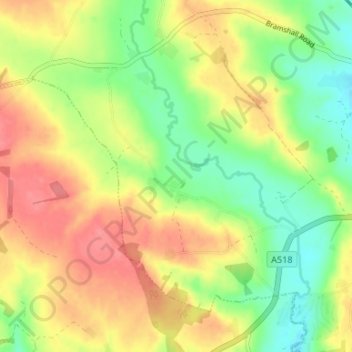 Carte topographique Gratwich, altitude, relief