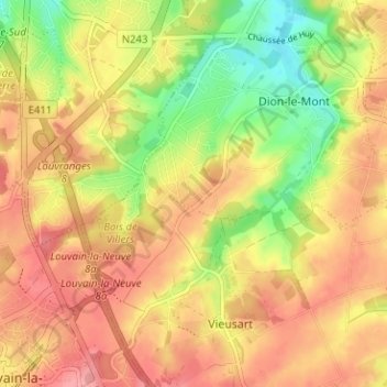 Carte topographique El Pirère, altitude, relief