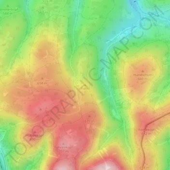 Carte topographique Fohr, altitude, relief